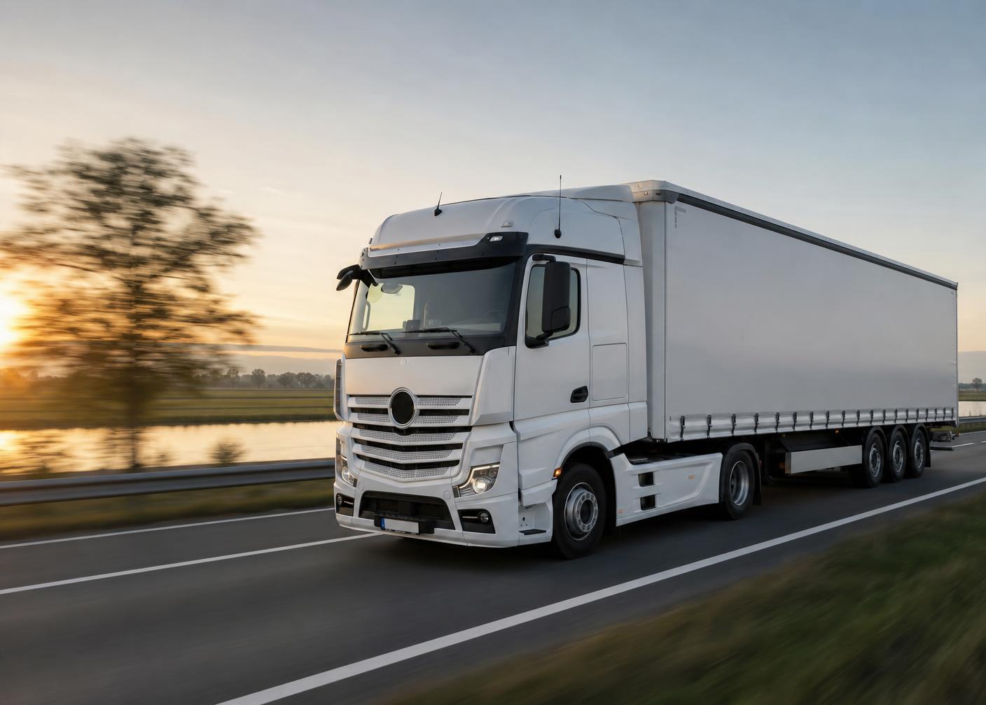 Vrachtwagen wordt geladen bij een distributiecentrum